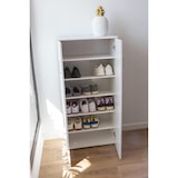 thumbnail of DUPI Mueble Zapatero Librería de Dos Puertas, Madera, Zapatero Puertas de Libro Mueble Auxiliar, 60cm Ancho, 32,50 cm Profundo, 124cm Alto (Blanco)