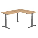 thumbnail of bümö Eckschreibtisch elektrisch höhenverstellbar L-Form: 160 x 200 cm in Asteiche, Gestell graphit - Stehschreibtisch mit Memory-Steuerung,
