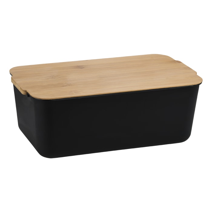 Brotbox, Kunststoff (PP), schwarz, FSC 12x45807x18.5cm