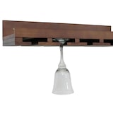 thumbnail of Conjunto de 2 prateleiras para vinhos HWC-P22, suporte de vidro/garrafas para 6 garrafas/15 copos em madeira com certificação FSC® 61x28cm ~ castanho