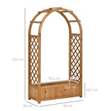 thumbnail of Outsunny Floreira com Treliça em Forma de Arco Caixa de Plantio com Suporte para Plantas Trepadeiras Flores 83x36x153cm Madeira