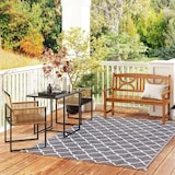 thumbnail of Conjunto de mesa y sillas de jardín exterior juego de 3 piezas sillas con respaldo plegable y cojines y mesa de cristal diseño anidado