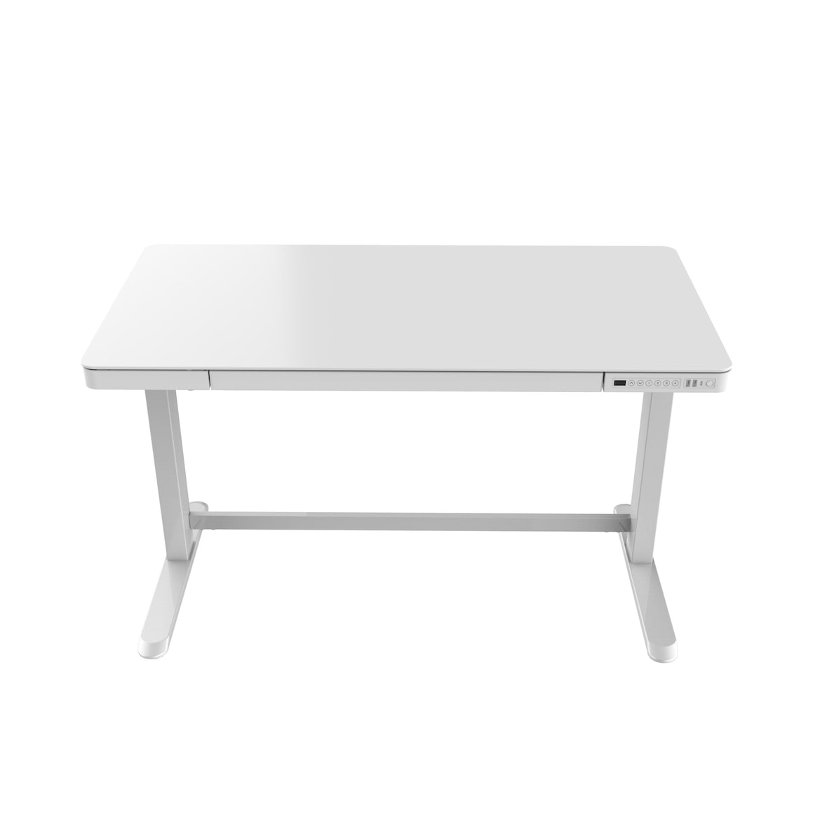 SIGMA Bureau ET118, glas, 120 x 60 cm, elektrisch in hoogte verstelbaar, uitgangsaansluitingen, wit