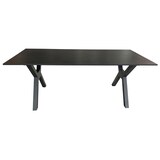 thumbnail of Tisch Granada - 180 x 90 cm - gesinterter Stein dunkelgrau - Gestell X-Form