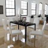 thumbnail of vidaXL 7-delige eettafelset zwart-wit