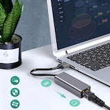 thumbnail of TOJ USB 3.0 naar Ethernet Adapter RJ45 1000Mbps - Gigabit - USB Hub - Spacegrey