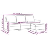 thumbnail of vidaXL 3-Sitzer-Sofa mit Hocker Hellgrau 180 cm Stoff