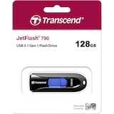 thumbnail of Transcend JetFlash? 790 USB-Stick 128 GB Schwarz, Blau TS128GJF790K USB-A (USB 3.2 Gen 2)