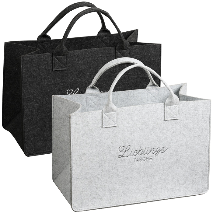 2er Set, Taschen in Filzoptik 43x50x25cm