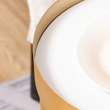 thumbnail of HOMCOM Conjunto de 2 mesas de centro modernas empilháveis ​​Estrutura metálica dourada  Ø39x63 cm e Ø30.8x56 cm Parte superior preta e branca