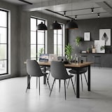 thumbnail of Set de 4 sillas tapizadas en tela, carcasa de polipropileno y patas de metal, diseño elegante para cocina, comedor, bares,restaurantes – SORAYA – Gris