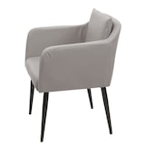 thumbnail of Décoshop26 - 2x chaises de salle à manger cuisine en synthétique taupe gris pieds en métal design moderne 04_0000418