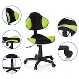 thumbnail of Kinderschreibtischstuhl / Kinderstuhl KIDDY GTI-2 Stoff schwarz / grün hjh OFFICE