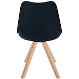 thumbnail of Set de 4 sillas de comedor Sofia con base de madera y asiento en polipiel Negro/Natural (cuadrado)