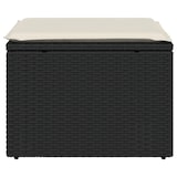 thumbnail of vidaXL Gartenhocker mit Kissen, Gartenstuhl mit abnehmbarem waschbarem Bezug, Hocker mit Stahlrahmen, Sitzhocker Terrassenhocker, Schwarz Poly Rattan