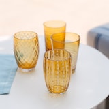 thumbnail of Zafferano Melting Pot Set van 6 glazen in één kleur - Amber - Handgeblazen glas, 32 cl - Handgemaakte bekers voor water en cocktails