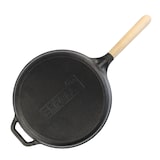 thumbnail of Ø28cm 61mm tief Gusseisenpfanne BRIZOLL Bratpfanne aus Gusseisen Eisenpfanne Gusspfanne rund mit Holzgriff von 4big.fun INDUKTION für alle Herdarten