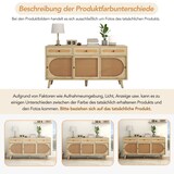 thumbnail of Merax Sideboard Landhausstil mit Schublade und 6 Fächer, Kommode mit Rattangeflecht, Anrichte, TV-Board, B:140cm