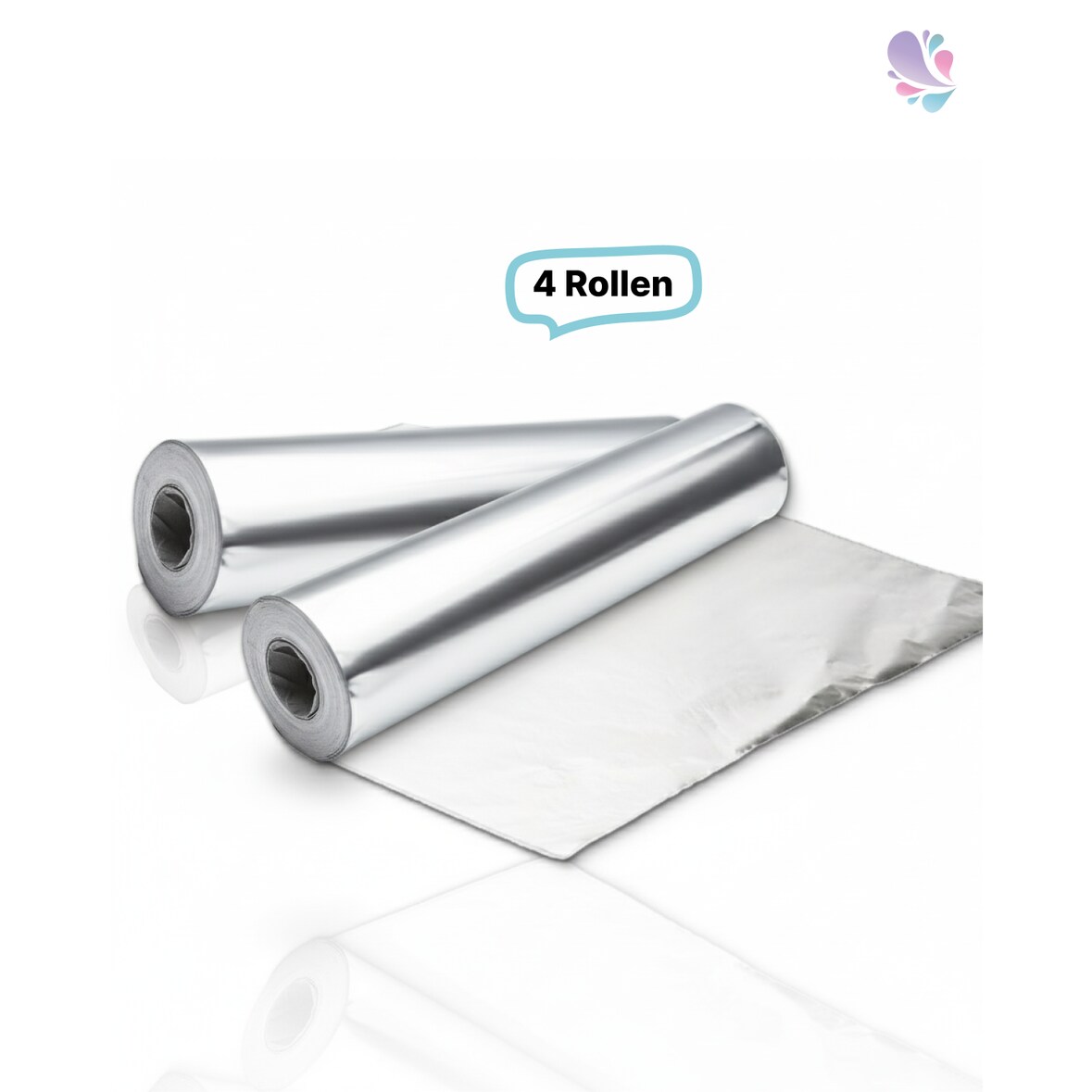 Alufolie 45cm lose Großrolle, 4 Rollen, 7200g, 600m, 11my, zum Warm - und Frischhalten von Lebensmittel