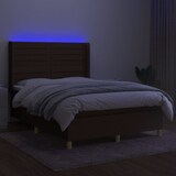 thumbnail of vidaXL Boxspringbett mit Matratze & LED Dunkelbraun 140x200 cm Stoff