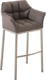 thumbnail of Décoshop26 - Barhocker hoher Tresenhocker quadratische Steppung grauer Stoffsitz 4 stabile Edelstahlbeine 10_0004724