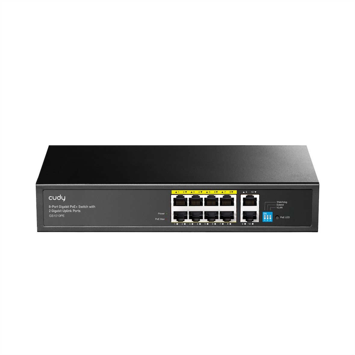 CUDY GS1010PE 8-Port Gigabit PoE+ Switch 2 Gigabit Uplink Ports 120W