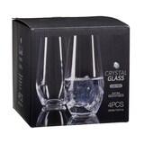 thumbnail of WellHome - 4er-Set Trinkgläser aus Klarglas (580 ml) mit geprägtem Streifendesign