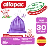 thumbnail of Alfapac - 30L 55x60cm hersluitbare vuilniszakken 'Lavendel', 3 rollen x 15 eenheden (80% gerecycled)