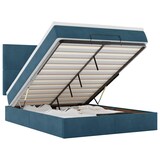 thumbnail of vidaXL Ottoman-Bett mit Matratzen & LEDs Dunkelblau 140x200 cm Samt