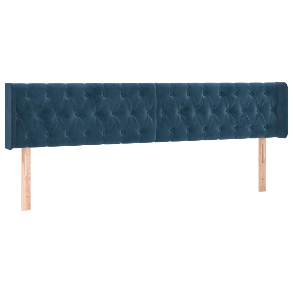 vidaXL Kopfteile 2 Stk. Dunkelblau 100x7x78/88 cm Samt