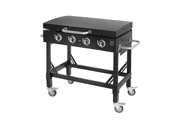 METRO PROFESSIONAL 4-hoofdbranders gasbarbecue Dayton, grilloppervlak 53 x 87 cm, verrijdbaar, beschermhoes, staal, zwart
