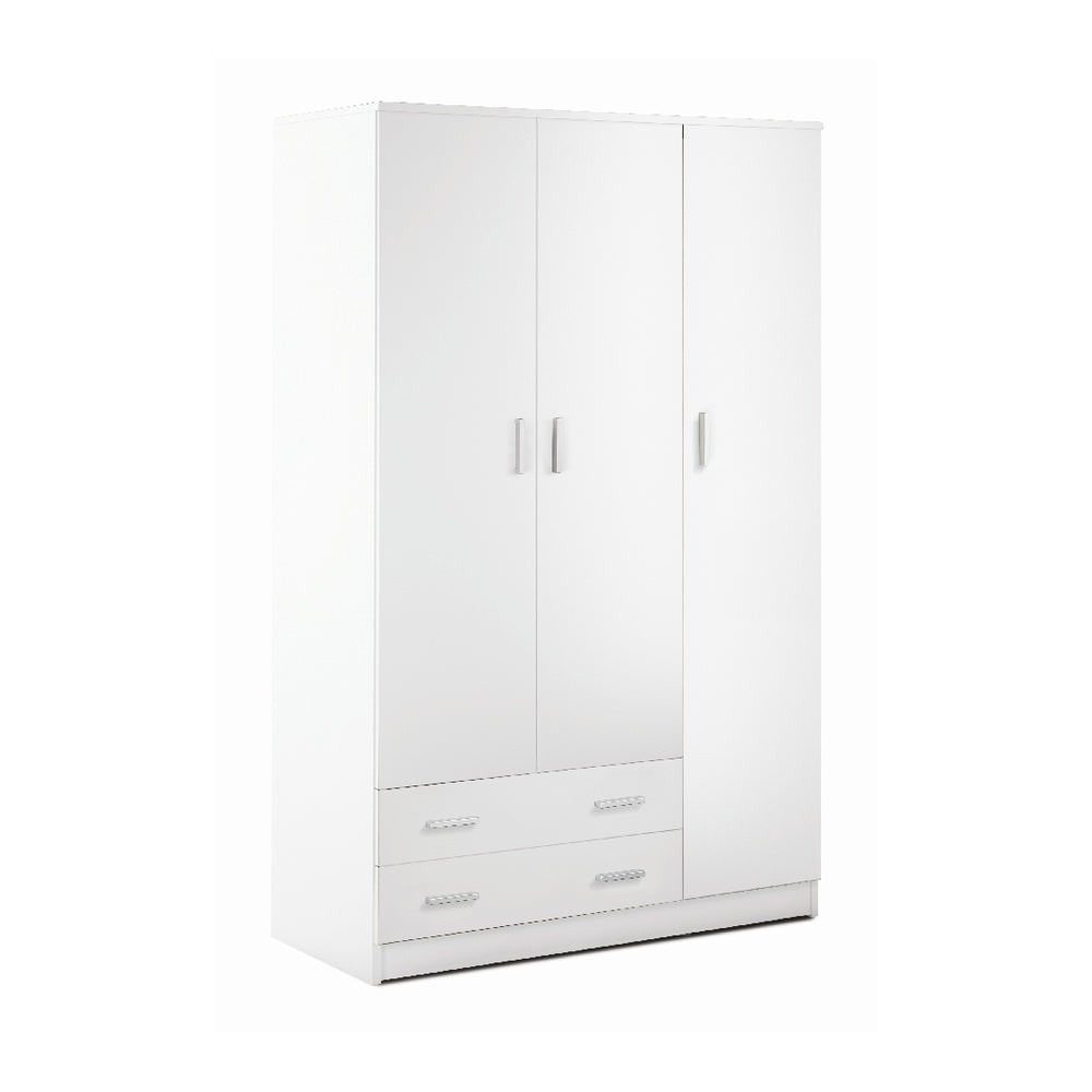 SARMOG ARMADIO 3 ANTE 2 CASSETTI KIT L115 P52 H182 in truciolare nobilitato color bianco liscio