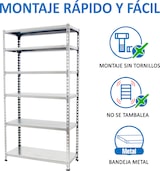 thumbnail of SimonRack Estantería Metálica, 2500x1000x500 mm, 6 Alturas, Bandeja Metal, 180 kg de Punto Flexión, Galvanizado - Simonclick