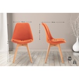 thumbnail of Set van 4 eetkamerstoelen Linares oranje/Stof