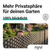 thumbnail of NYVI Polyrattan Sichtschutzstreifen Privafence 255x19 cm - Sichtschutz für Doppelstabmatten Zaun 5 Rollen Beige