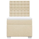 thumbnail of vidaXL Boxspringbett mit Matratze Creme 80x200 cm Stoff