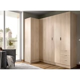 thumbnail of Dmora Kleiderschrank Succiso, Eckschrank für Schlafzimmer, Eckschrank mit 5 Flügeltüren, 214x91h184 cm, Eiche