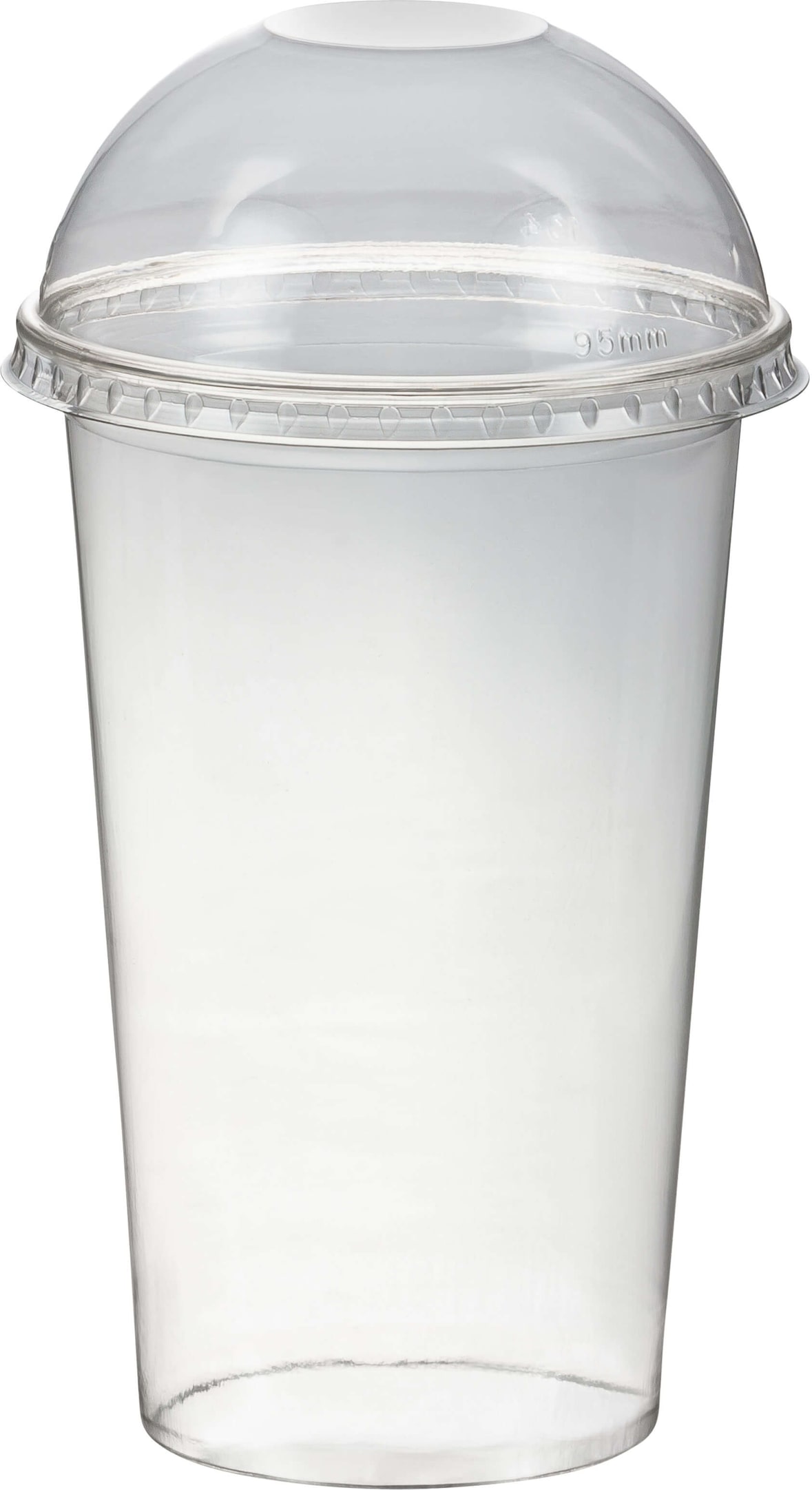 VEPATIM 50 Smoothiebecher Dessertbecher + Domdeckel ohne Öffnung 400 ml Ø95mm PET glasklar