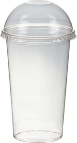 thumbnail of VEPATIM 50 Smoothiebecher Dessertbecher + Domdeckel ohne Öffnung 400 ml Ø95mm PET glasklar