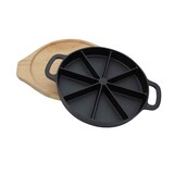 thumbnail of SANTOS BBQ Wedge Pan mit Holz-Serviertablett Ø 21,5 x 3 cm, Gusseisen