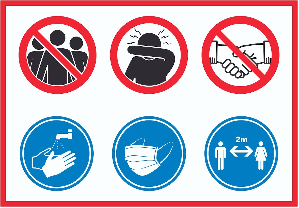 Hygieneregeln Symbol Schild A6 Rückseite selbstklebend