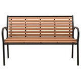 thumbnail of Helloshop26 - Banco de jardín mobiliario de exterior para terraza negro y marrón 116 cm acero y WPC 02_0011759