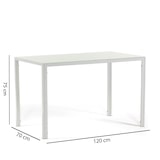 thumbnail of Mesa de interior 120x70 cm con tablero de vidrio templado, diseño moderno y minimalista, ideal para cocina, comedor u oficina – Blanco – Ettore