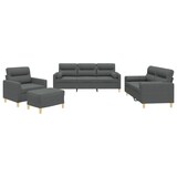 thumbnail of Ensemble de canapés 4 pcs coussins gris foncé tissu Modèle Cristal Moderne