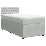 thumbnail of vidaXL Boxspringbett mit Matratze Hellgrau 90x190 cm Samt