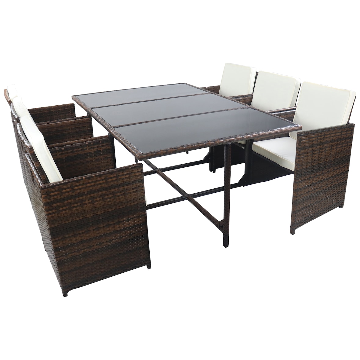 Tuinmeubelset Raloso H. 74 x L. 170 x P. 110 cm Bruin