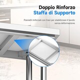 thumbnail of LEEVOT Tavolo da Cucina Professionale in Acciaio Inox, 2 Ripiani in Legno e Acciaio, Capacità di Carico 150KG/100KG (150x80cm)