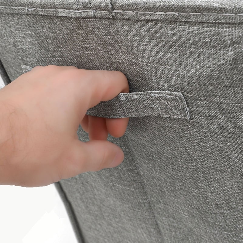 2er Set 50L Wäschekorb mit Deckel 30x30x60 - XXL Wäschesammler Wäschebox Faltbar
