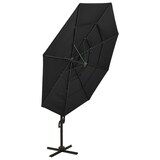 thumbnail of vidaXL Parasol 4-laags met aluminium paal 3x3 m zwart