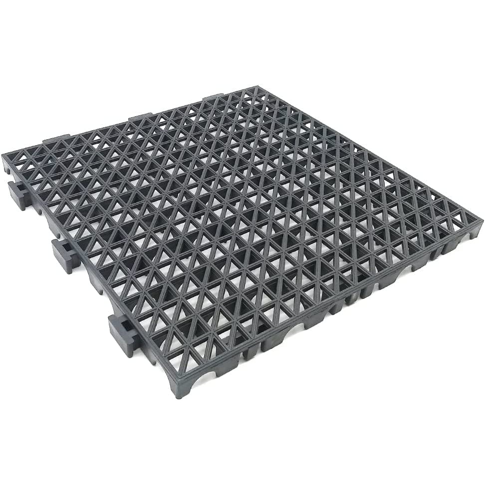 Carrelage renforcé 33x33cm (Gris foncé) Sol ventilé anti-humidité. Zones humides, garages, buanderies, réfrigérateurs, salles de bains, piscines